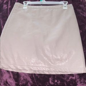 Grey leather skirt